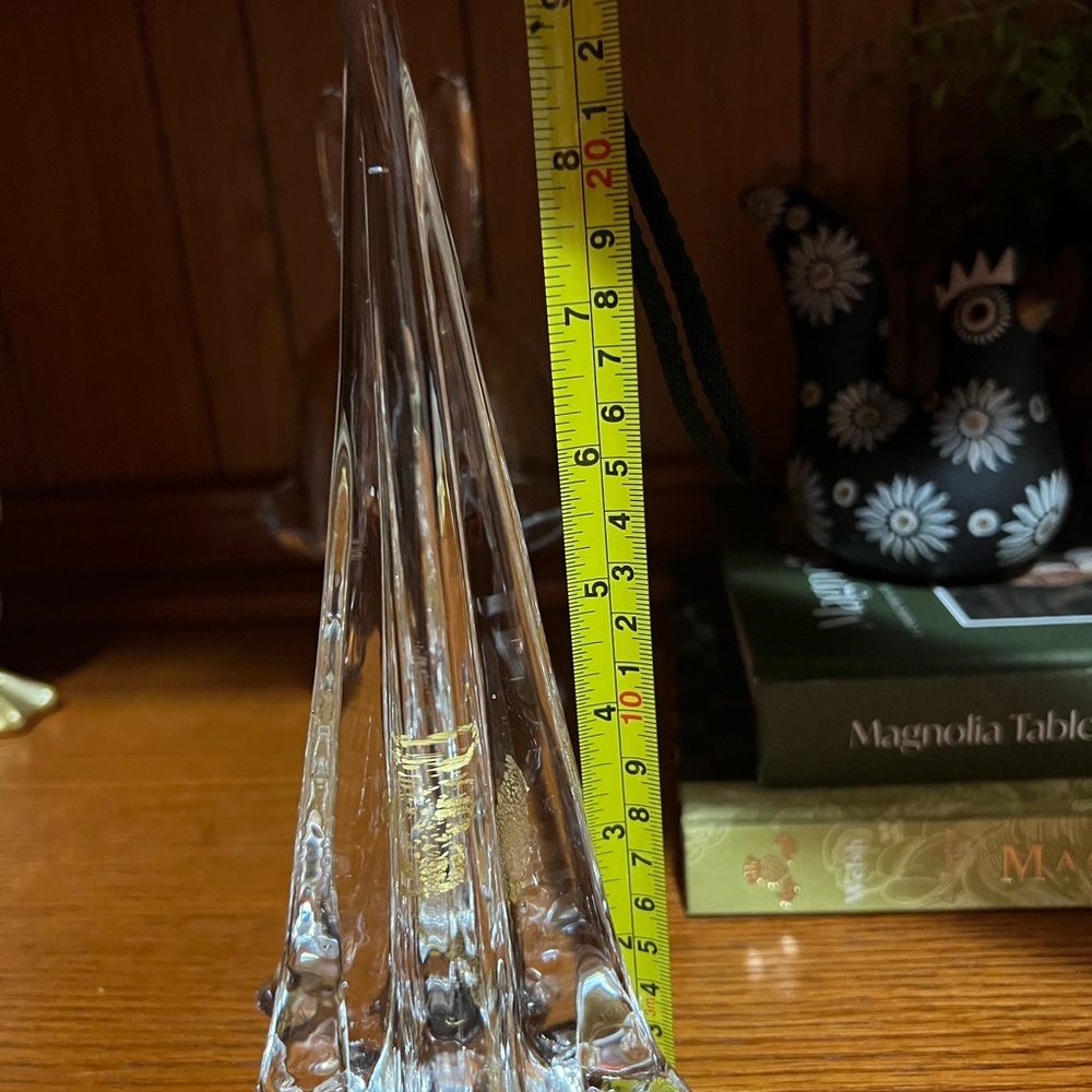 Murano glass Christmas tree sculpture, likely handcrafted in Venice, Italy 24k